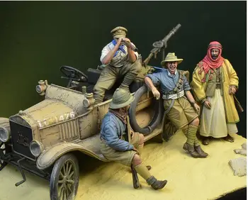 1/35 Obsega Sklop Smolo Slika komplet prve svetovne vojne ANZAC Puščavi 4 Številke, ki niso vključeni avto