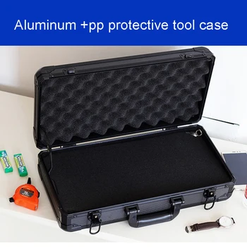 Dolgo Aluminija Orodje case kovček orodje Datoteke polje Vpliv, ki je odporna varnost primeru opreme za fotoaparat torba s pre-cut peno oblog