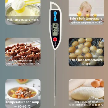 MOSEKO Digitalni Nepremočljiva Mesa Termometer za Hrano, Kuhanje Vode, Mleka, Olja Žar za peko na žaru Elektronski Pečica Termometer Kuhinja Orodja