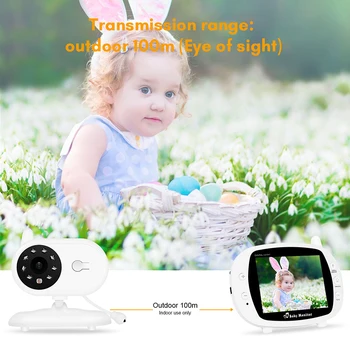 3.5 palčni Brezžični Video Barve Baby Monitor Visoke Ločljivosti Otroška Varuška Varnostne Kamere Night Vision Nadzor Temperature