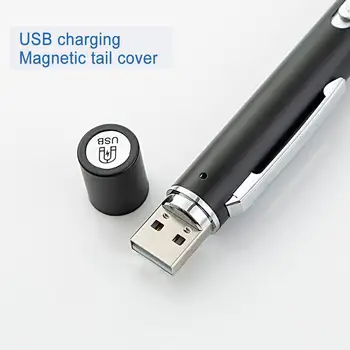 USB Polnilne Medicinske Priročno Pen Light Mini Nego Svetilka LED Svetilko Svetilka iz Nerjavečega Jekla Posnetek Žep Led Svetilka