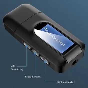 Bluetooth 5.0 Avdio Sprejemnik Oddajnik LCD-zaslon 3 V 1 3,5 mm Mini Priključek AUX, USB, Stereo Glasbeni Brezžični Adapter za TV Car PC