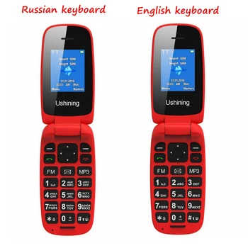 Odklenjena Mobilni Telefon Višji Otroški Mini Flip Telefonov ruske Tipkovnice 2G GSM Tipka Tipka za mobilni telefon za Starejše
