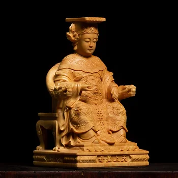 CCZHIDAO 10 cm Mazu Kipi Morju Bog, Buda Šimšir Rezbarije iz Masivnega Lesa Doma Okraski Graviranje