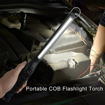 2Pcs Prenosno Svetilko, Baklo USB Polnilna LED delovna Lučka Magnetni COB Kavelj za Obešanje luči Za Popravilo Avtomobila Prostem Kampiranje