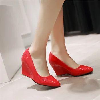 MORAZORA 2020 plus velikost 33-43 poletje ženske črpalke moda klini konicami prstov visoke pete, čevlji pu usnje trdna stranka čevlji
