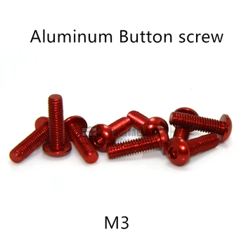 20pcs M3*5/6/8/10/12/14/16 mm Rdeča barva Aluminija Hex vtičnico gumb glavo skp vijak za RC Model vijaki