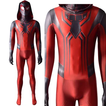 Superheroj PS5 Igre Kostum Cosplay Zentai Jumpsuit Super-Verz Milj Morales Obleka S Kapuco Halloween Kostum Disfraces