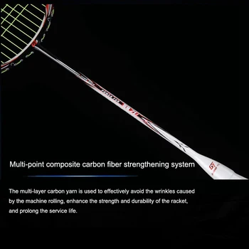7U Badminton Lopar Komplet Ogljikovih Vlaken Okvir 20-23lbs G5 Strokovno Badminton Raqueta Športno Usposabljanje Padel Z Overgrip