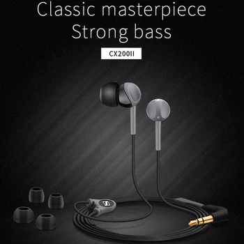 Sennheiser CX200 StreetII v uho Stereo Slušalke Žične Bas Slušalke Šport Teče Čepkov HI-fi Slušalke za iPhone Androd
