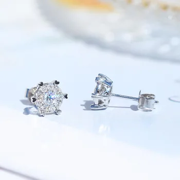 Slog 925 srebro mini diamond srebrni nakit uhani korejski val majhne sveže luštna romantična obliki srca ženske blagovne znamke nakit