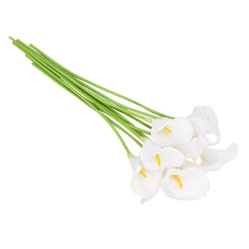 10Pcs Umetno Cvetje PU Calla Lily Flores Šopke Poročno Dekoracijo Ponaredek Cvetje Doma Dekoracijo Umetne Rastline