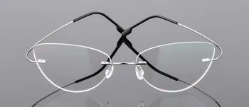 Mačka oči žensk, Titanove Zlitine Rimless kratkovidnost očala Kratkovidan Očala na recept očala -1.0 -1.5 -2.0 -2.5 -3.0, da -6.0