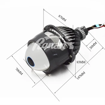 Ronan 2.5 inch h1 Bi-LED projektor objektiv H4 H7 9005 9006 tok low/high 2650LM/2800lm aluminija in colling ventilator za avto styling