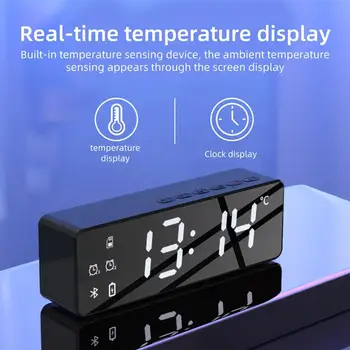 B119 Pametni Brezžični Bluetooth Zvočnik Postelji Budilka Stereo Zvočnik s Temperaturo Zaslona možnost zatemnitve Zaslona