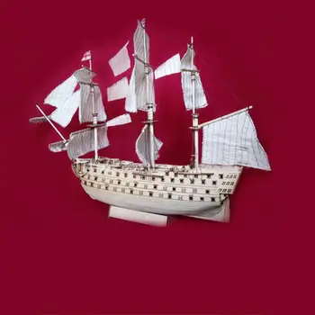 RCtown DIY Lesa Sestavljeni Zmago Kraljeve Mornarice Ladij Jadrnico Modeliranje Igrače in Dekoracija