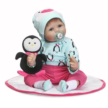 Tianara 55 cm Srčkan Bebe Lutke, ki so Prerojeni Otroške Igrače za Dekleta, Fantje, Posebno Rojstni dan Darila Veren Vinil Silikonski Lutka Risanka Obleke