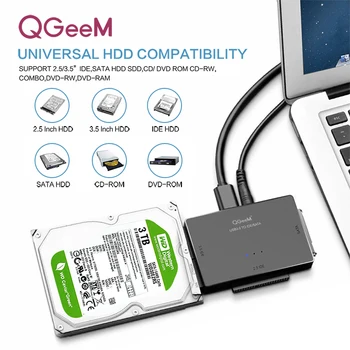 QGeeM SATA na USB IDE vmesnik USB 3.0 2.0 in Sata 3 Kabel za 2.5 3.5 Trdi Disk HDD SSD USB Pretvornik IDE, SATA Adapter