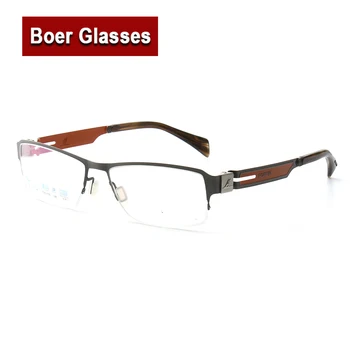 Blagovne znamke Priljubljena spomladanski tečaj Očala poseben tečaj pol Platišča Moški Kratkovidnost Recept Eye Glasses Kovinskih Očal Rxable F221609