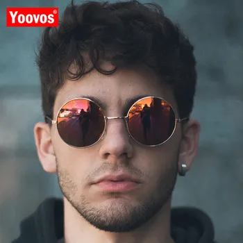 Yoovos 2021 Okrogla sončna Očala Moških Candy Barve Klasično Kovinsko Retro sončna Očala Ženske Letnik Oculos De Sol Masculino UV400