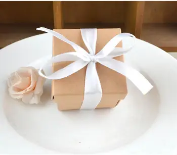 50 kosov darilni kartonski škatli papir za pakiranje kraft embalaža škatle DIY beli poročni bonbone, škatle ročno izdelana mila škatle