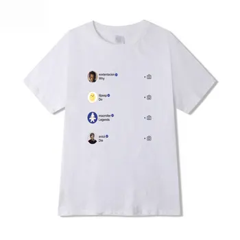 2019 Poletje Moških tiskanja Xxxtentacion T Shirt Fant Kratek rokav Črno Roza Mornarice Sivo Rumeno, modro Nebo, Beli Moda Vrh Tees