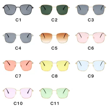 RBRARE Klasičnih Zlitine Kvadratnih sončna Očala Ženske Gradient Ocean sončna Očala Za Ženske Letnik Kovinski Okvir Oculos Feminino Roza