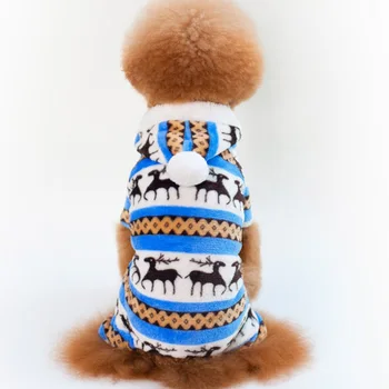 Pet oblačila Pet hoodie kakovosti koralni las pozimi pes obleka jelena slog