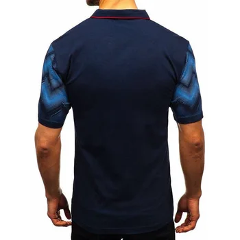 Moška Športna Športna Polo Majica Evropski in Ameriški Stil 3D Gradient Natisnjeni River Kratka sleeved Polo Majica