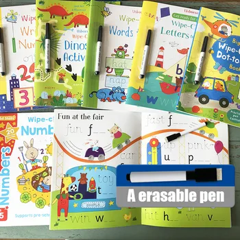 Otrok Obrišite Čist Večkratno uporabo angleškem jeziku z vajami z Pero za Pisanje spretnosti, Število Besed, za Predšolske Zgodnjega Učenja knjiga igrače