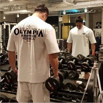 2020 Novih Moških Suh T-shirt Telovadnic Fitnes, Bodybuilding Trening majica s kratkimi rokavi Moški Natisnjeni Tee Vrhovi Poletje Moda Priložnostne Znamke Oblačil