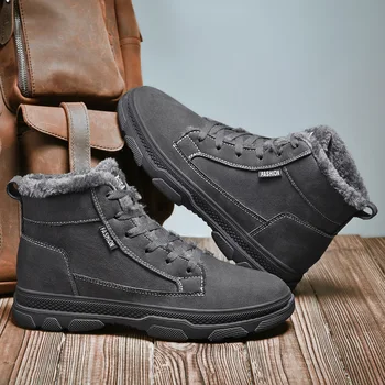 2020 novih izdelkov moški sneg čevlji usnjeni visoki vrh moški športni čevlji čevlji na prostem trendy ravno čevlji velike size39--46 7--