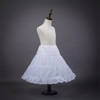 3 Obroče Bela A-Line Cvet Dekle Obleko Petticoat Vrh Kakovosti Otroka Underskirt Za Roža Punca Obleke Dolžina 53 CM