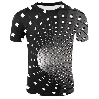 2021 novo 3D tisk T-shirt za moške in ženske T-shirt barvita skladba tiskanje vrtoglavica / Hamburg / barvita tiskanje 3D T-shirt