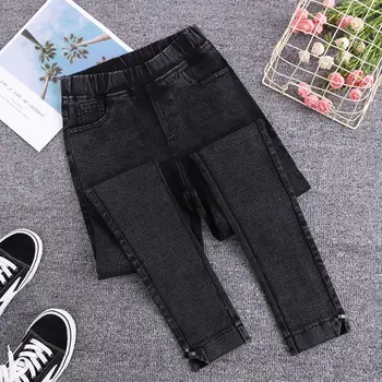 Jeans za ženske Visoko Elastični Pas plus velikost Celotno Dolžino Suh Svinčnik Feminino Traper Hlače 5XL 6XL