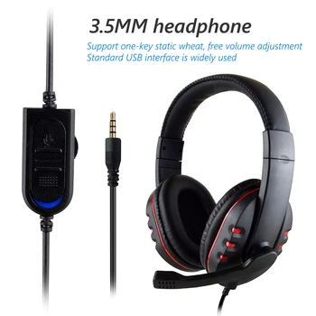 3,5 mm Žično Igralec Slušalke Globok Bas Nad-Ear Slušalke z Mikrofonom Žične Slušalke Hi-fi Slušalke za XBOX EN/STIKALO