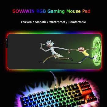 Vroče Anime Morty Gaming Miška Ploščica Računalnika Mousepad Velike Mouse Pad Igralec RGB Big Miško Preprogo PC Desk RGB Mat za igre na Srečo