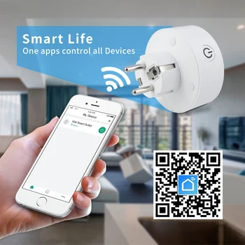 1/5PCS Smart Plug WiFi Socket EU 10A Vklop / Monitor Timing Funkcijo Tuya SmartLife APP Nadzor Dela Z Alexa Google Pomočnik