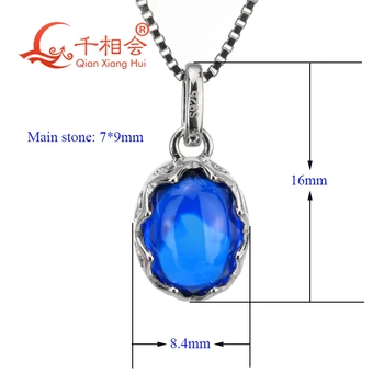 Modno oblikovanje ogrlica ovalne oblike modro ogrlico, obesek, nakit ljubitelji darilo