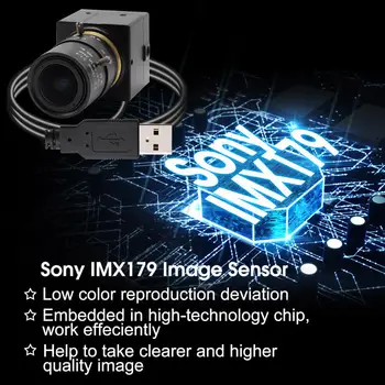 8MP HD SONY IMX179 Usb Video Kamero Mini Box Nadzor USB Fotoaparat z 2,8-12mm Varifocal CS Objektiv za Android,Linux ,Windows