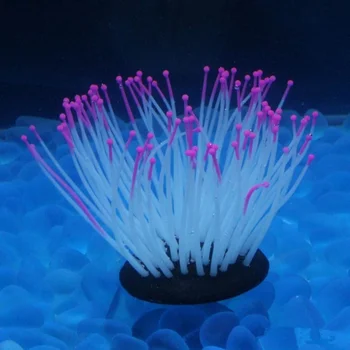 Doma Vrt Fish Tank Sijaj Star Koralni Dekoracijo Noctilucent Silikonski Rastlina, Lahka za Akvarij Žareče Koralni Dekoracijo