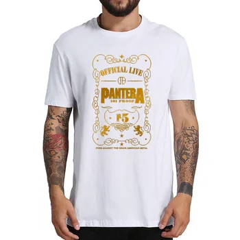 EU Velikost Bombaž Majica Pantera 101 Dokazilo T Shirt Heavy Metal Band TShirts Moda Priložnostne Dihanje Fitnes Posadke Vratu Vrhovi