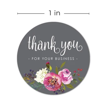 500Pcs Krog Cvetlični Zahvaljujemo se Vam za Vaše Podjetje Nalepke 1 palca Barva Cvet ročno izdelane Nalepke Ovojnice Pečat tiskovine nalepka