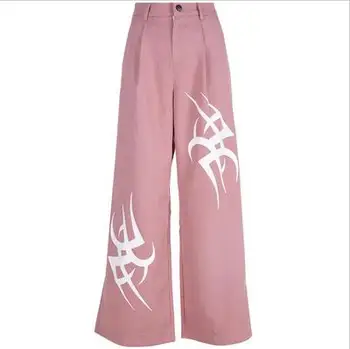 2020 Punk Gothic sopihanje Harajuku Pentagram hlače, Dolgi Rokavi Jeseni Votlih Iz Mozaik hlač Letnik palazzo hlače