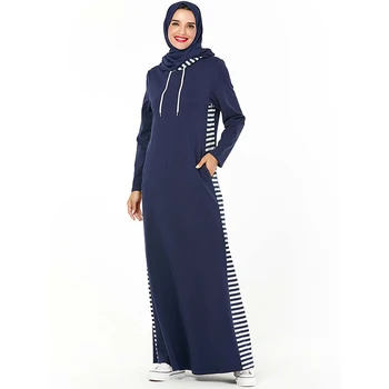 Modni pulover s kapuco Hooded Žep Arabsko Muslimansko Obleko, Krilo Svoboden Dolg Rokav Priložnostne obrabe Islamske Turčija Dubaj Slog, Dame Plus Velikost