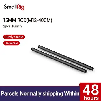 SmallRig 2pcs 15 mm Črn Aluminij Zlitine Palico (M12-40 cm) 16-inch Rod Za Stabilizacijo Podporo Ploščad /Stojalo Pribor -1054