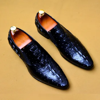 Phenkang moški usnjeni čevlji pravega usnja, oxford obutev za moške, luksuzno obleko, čevlji slipon poročni čevlji usnjeni brogues