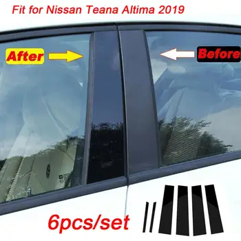 6pcs Vrata, Okna Trim Kritje Črni Steber Post Komplet za Nissan Altima 2019 srednjem stolpcu BC post nalepke Za Nissan Altima