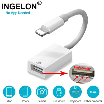 INGELON OTG kabel podatkov pretvornik za iPhone, iPad fotoaparat slušalke pretvornik MIDI klavir Za iPhone 7 8 iOS 13 adapter