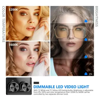 Neewer LED Video Luč,Zatemniti Bi-Color Panel Svetloba + Svetloba Stojalo/Baterije/Vrečko,Video Razsvetljave, Komplet za YouTube studijskega